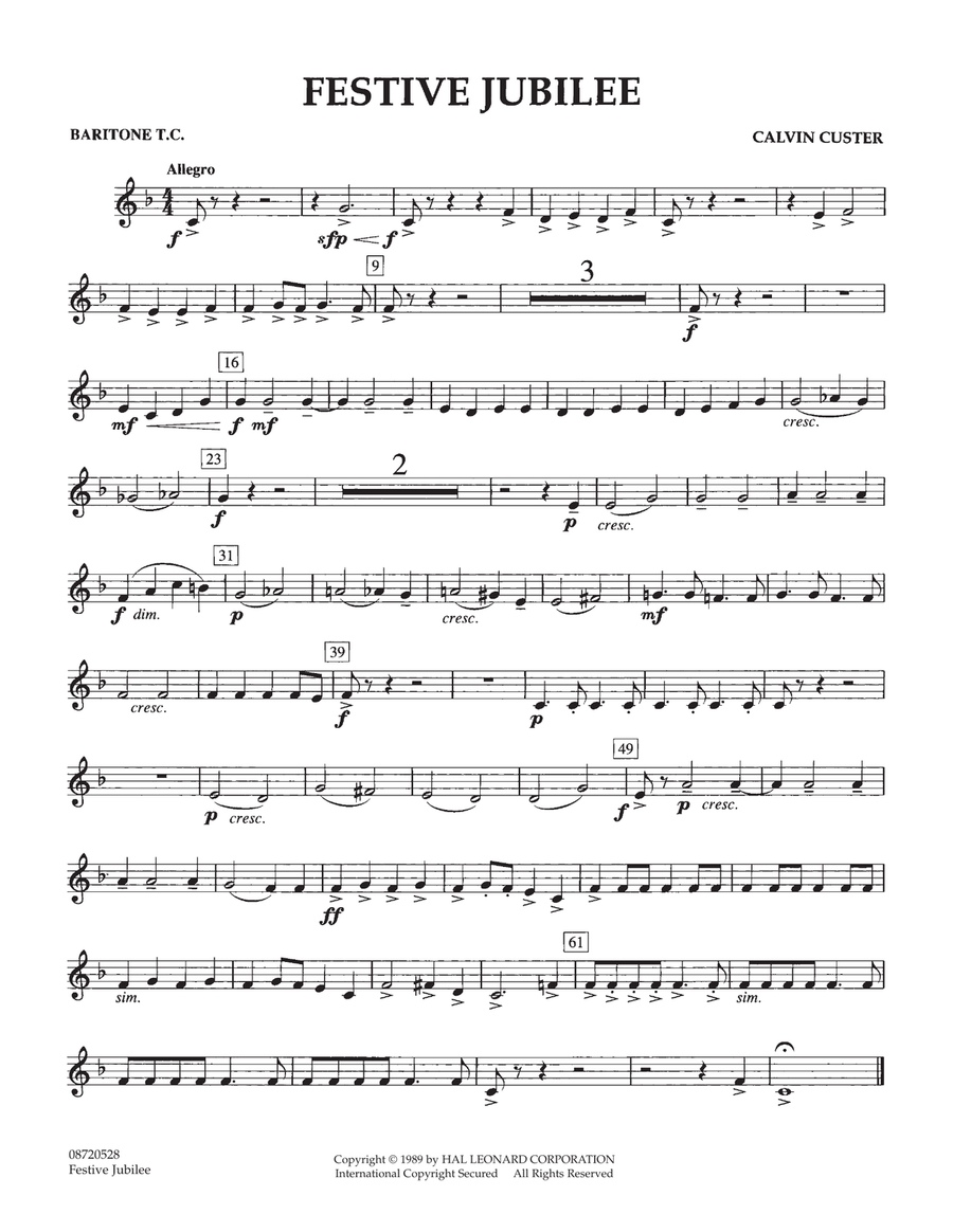 Festive Jubilee - Baritone T.C. Concert Band scores gallery preview page 1