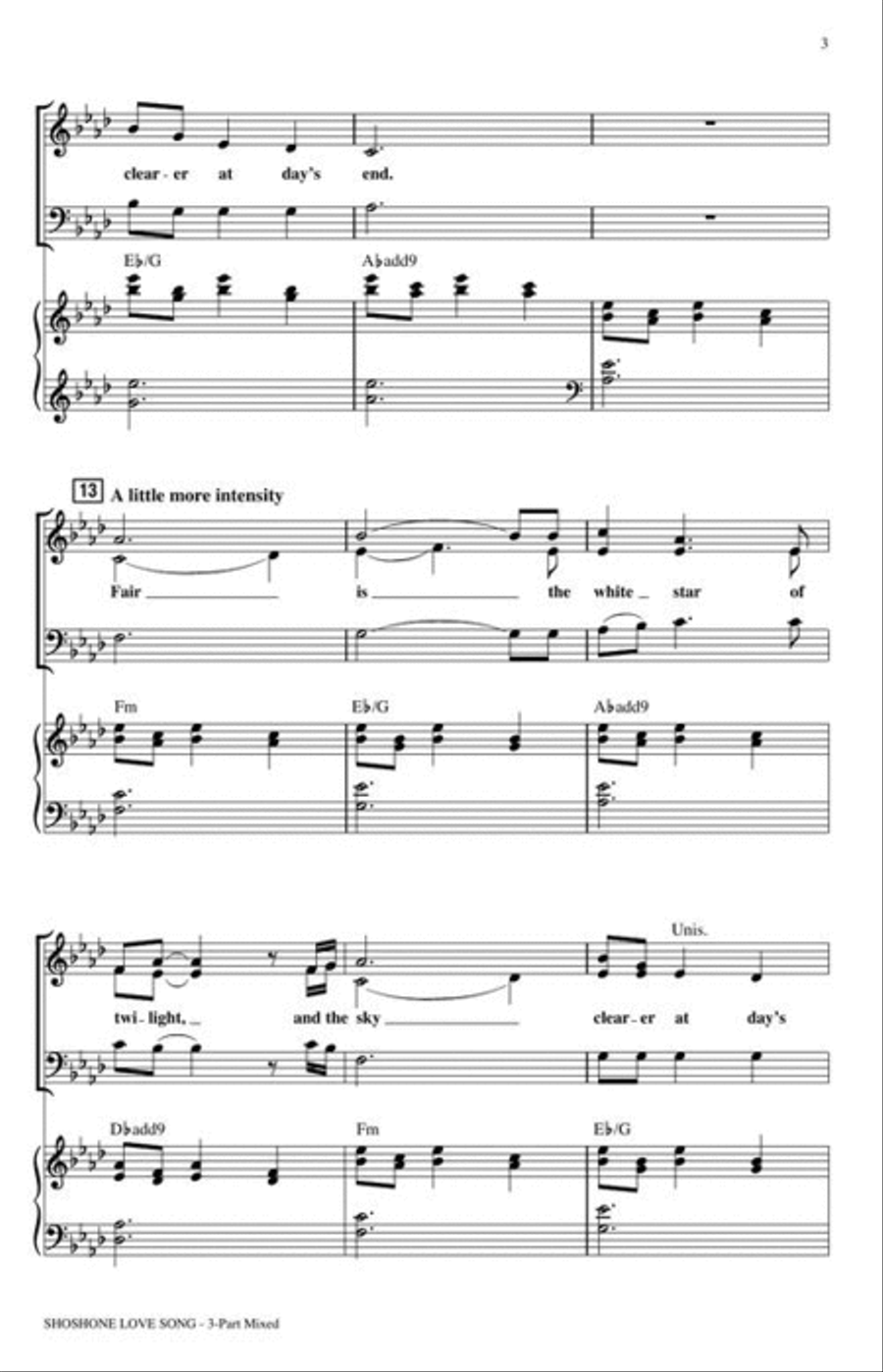 Shoshone Love Song Shoshone Love Song 3-Part scores gallery preview page 4