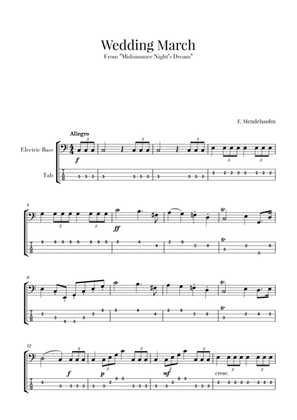 Wedding March (Bridal Chorus - Here comes the Bride) for Electric Bass (Notation and Tabs Included)
