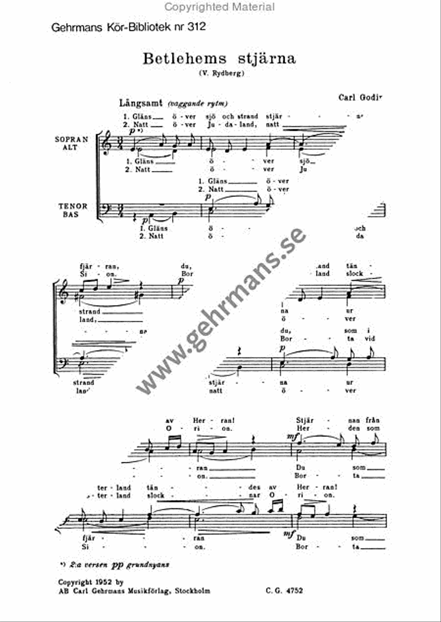 Betlehems stjarna 4-Part scores gallery preview page 2