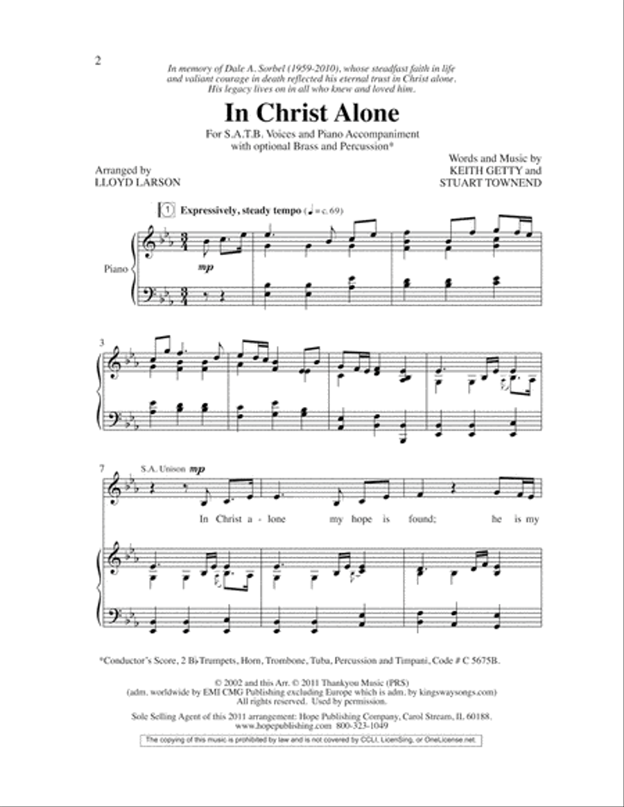 In Christ Alone 4-Part scores gallery preview page 2