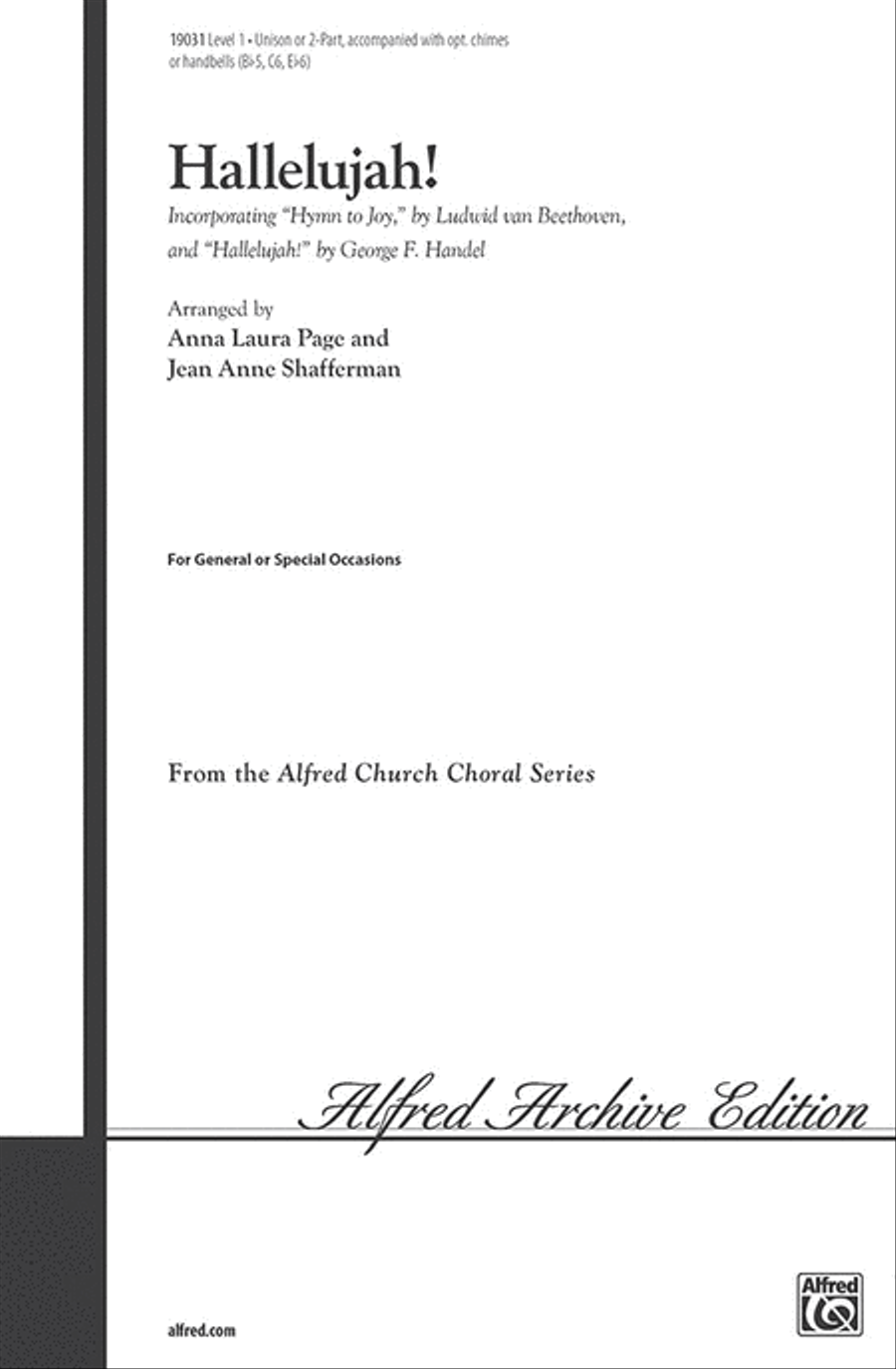 Hallelujah! Hallelujah! Unison Choir scores gallery preview page 1