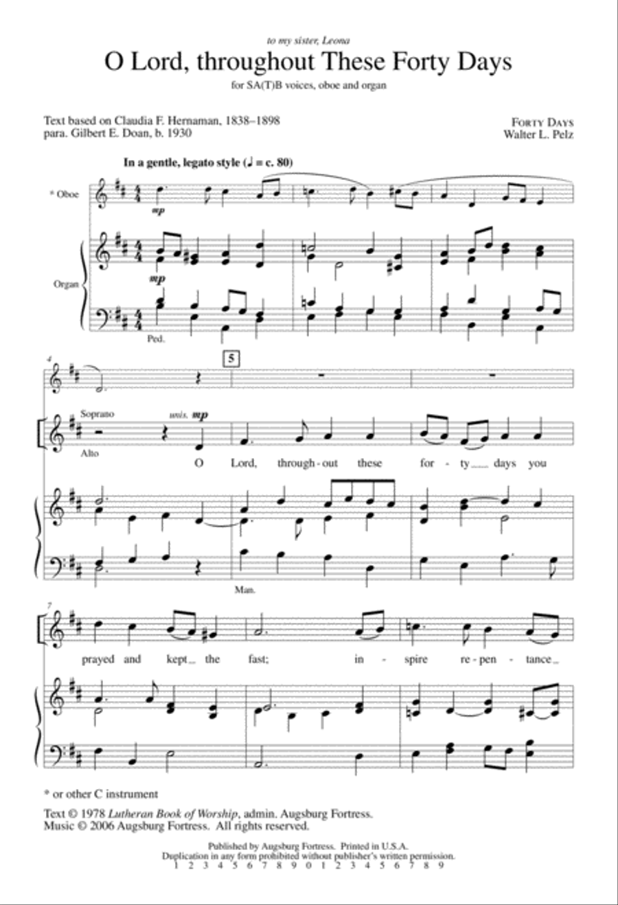 O Lord, throughout These Forty Days 3-Part scores gallery preview page 2