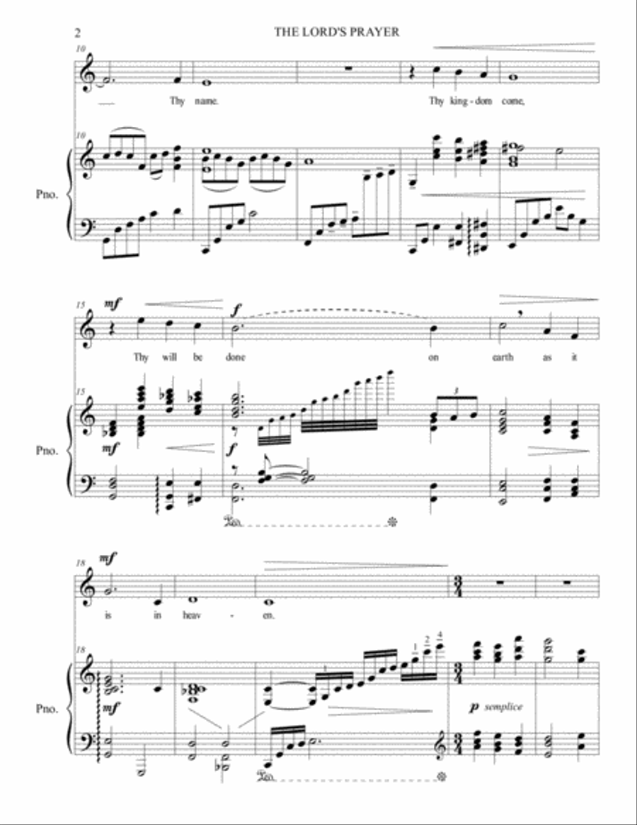 The Lord's Prayer The Lord's Prayer High Voice scores gallery preview page 2