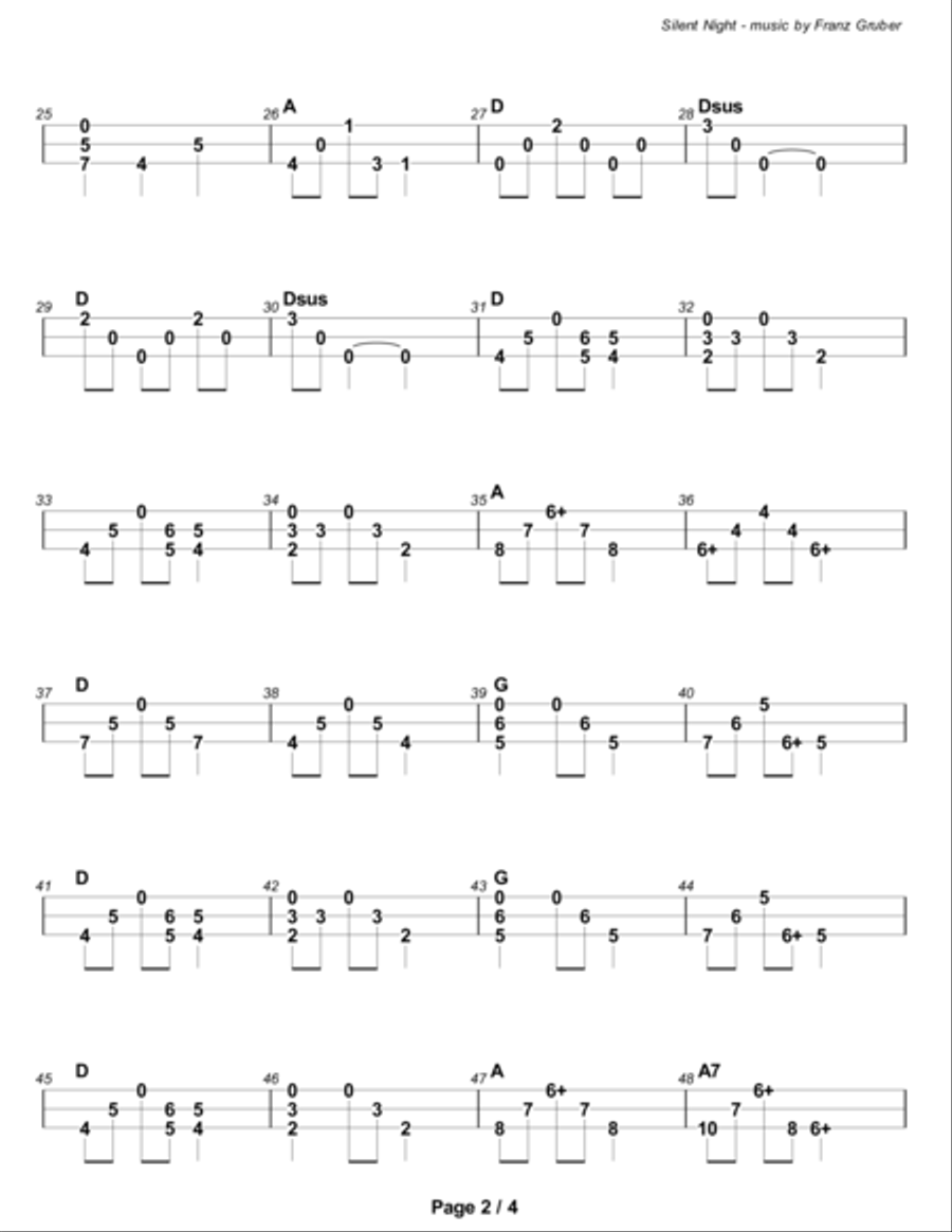 Silent Night Dulcimer scores gallery preview page 3