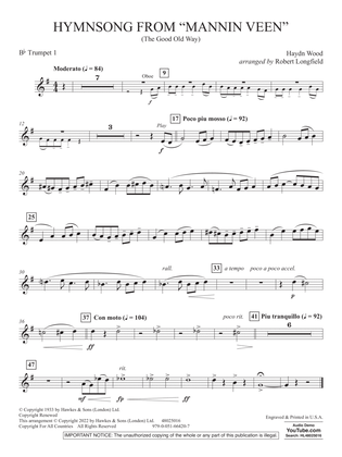 Hymnsong from "Mannin Veen" (arr. Robert Longfield) - Bb Trumpet 1