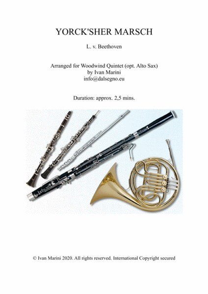 YORCKSCHER MARSCH by L. v. Beethoven - for Woodwind Quintet