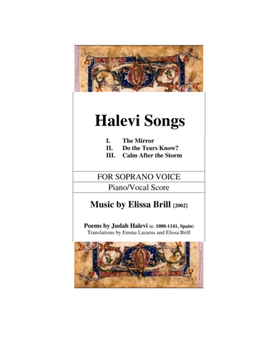 Halevi Songs (piano/vocal score only) Soprano Voice scores gallery preview page 1
