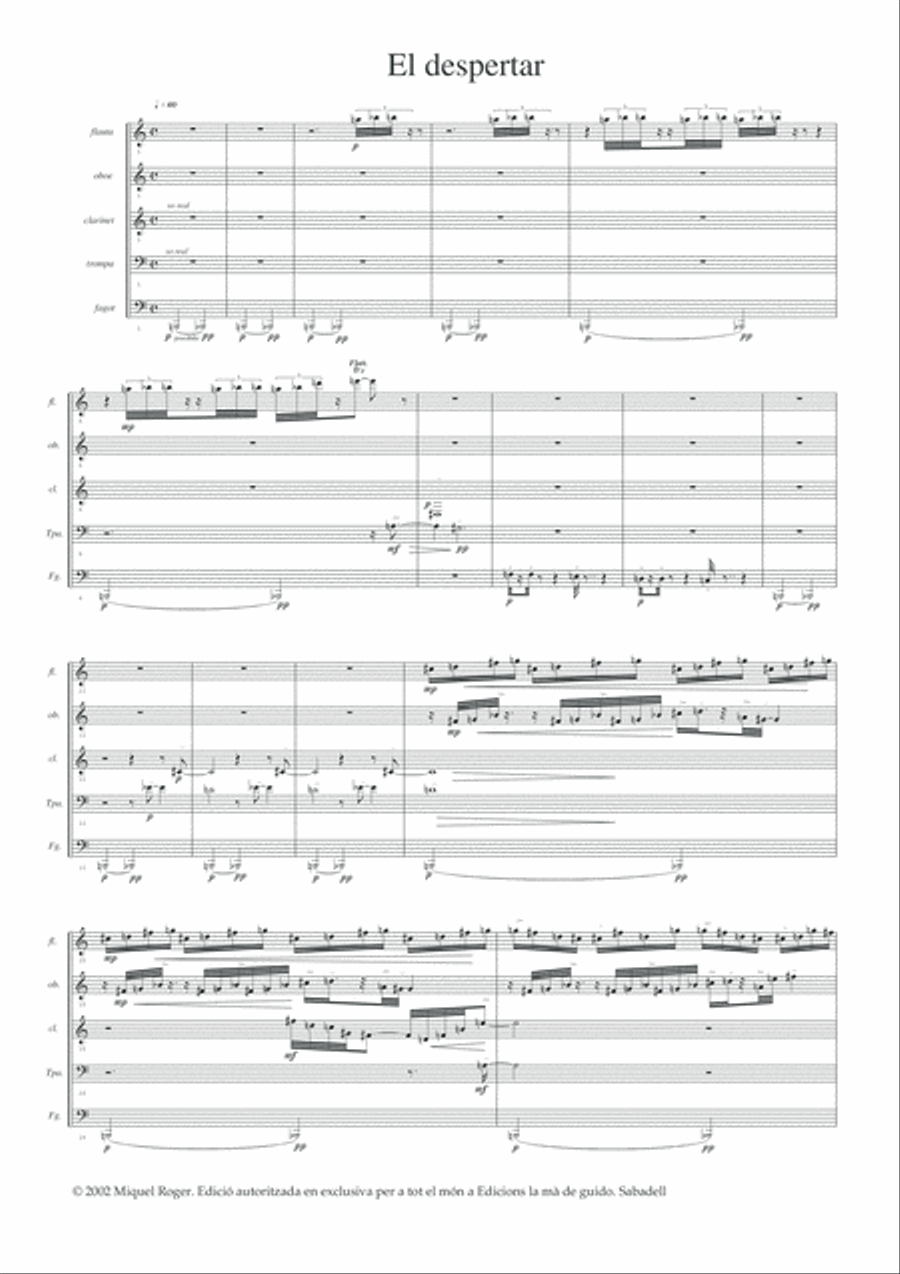Un dia d'escola Un dia d'escola Woodwind Quintet scores gallery preview page 5