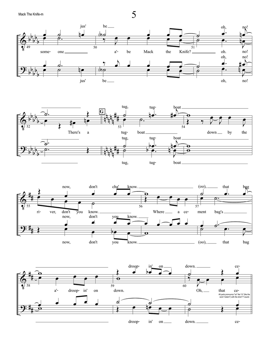Mack The Knife TTBB scores gallery preview page 5