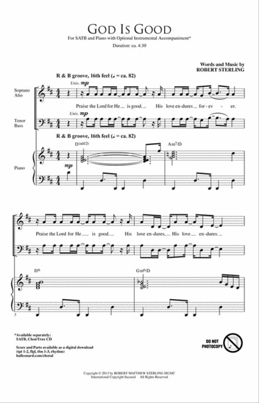 God Is Good 4-Part scores gallery preview page 2