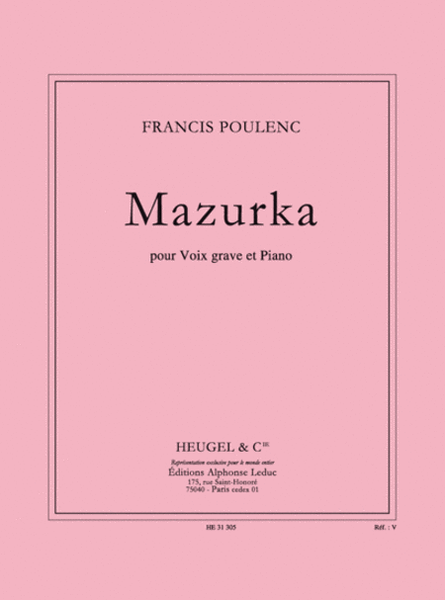 Mazurka Pour Voix Grave Et Piano