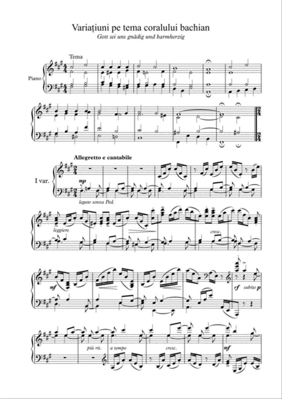 Variations on a Bach Theme - for piano Easy Piano scores gallery preview page 2