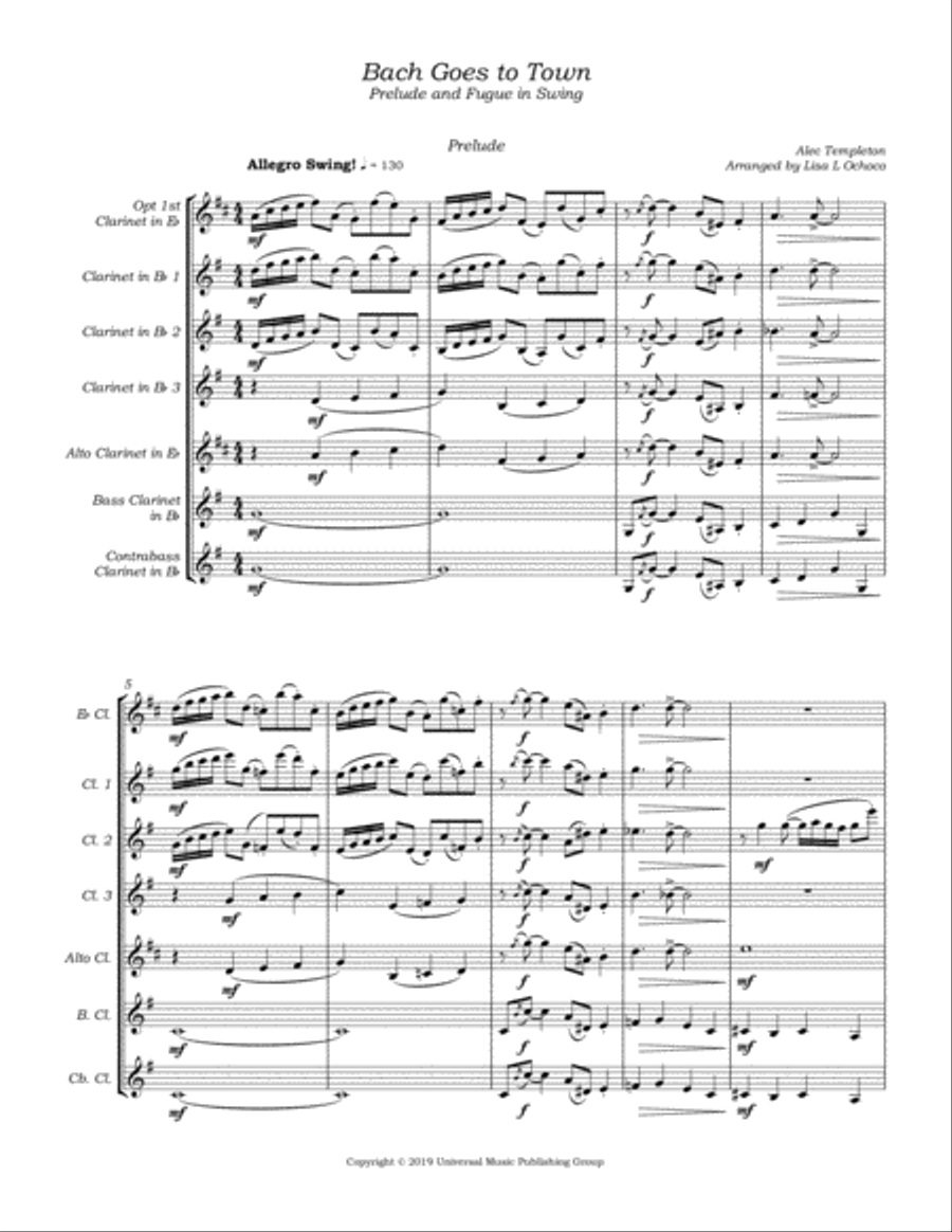 Bach Goes To Town Clarinet Choir scores gallery preview page 5
