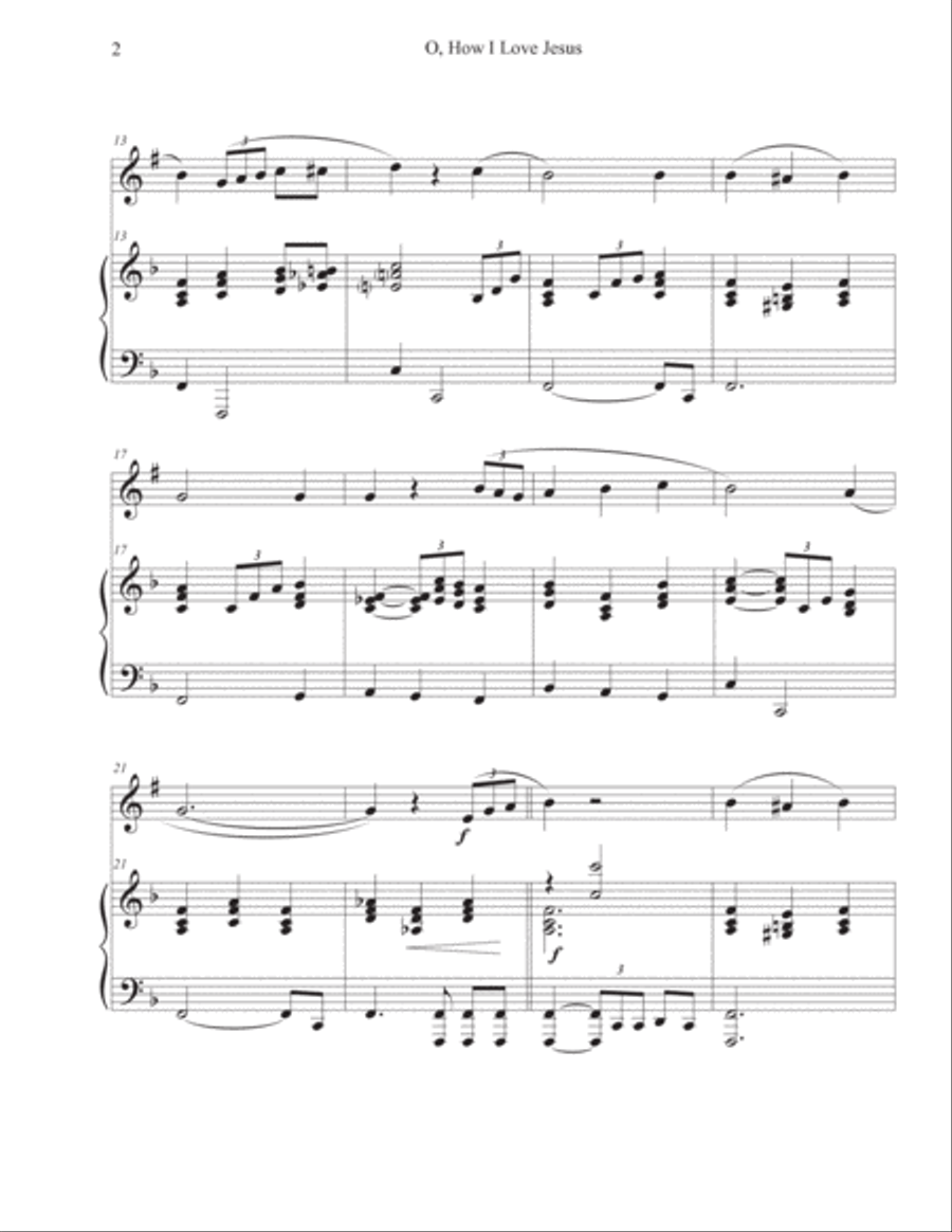 O, How I Love Jesus (Trumpet-Piano) Trumpet Solo scores gallery preview page 2