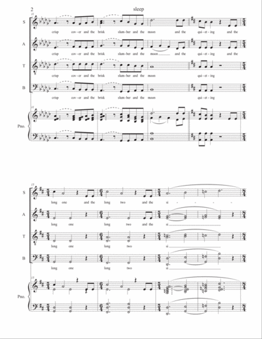 sleep - SATB divisi Divisi scores gallery preview page 4
