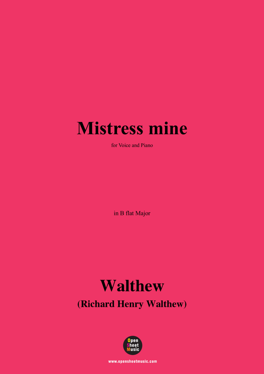 Walthew-Mistress mine,in B flat Major