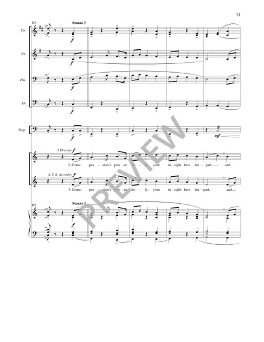 O Spirit All-Embracing - Full Score and Parts Horn scores gallery preview page 12