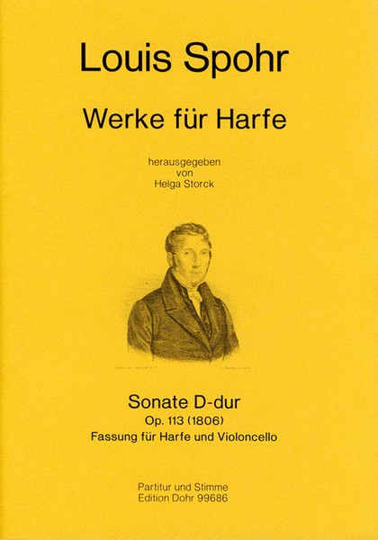 Sonata in D major, opus 113 by Louis Spohr Harp - Sheet Music