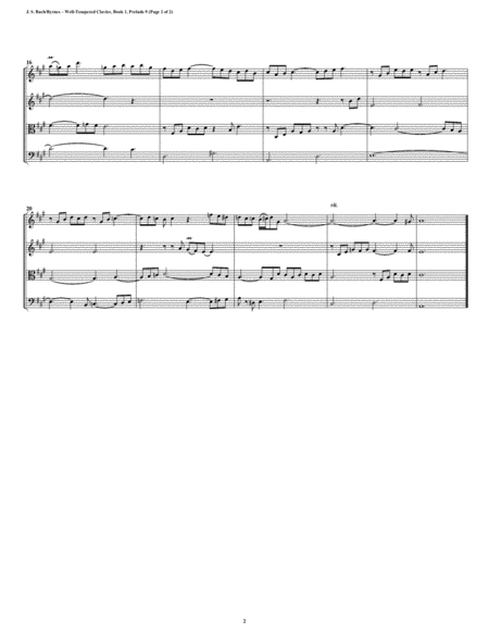 Prelude 09 from Well-Tempered Clavier, Book 1 (String Quartet) image number null