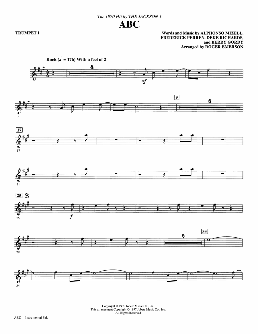 ABC (arr. Roger Emerson) - Bb Trumpet 1