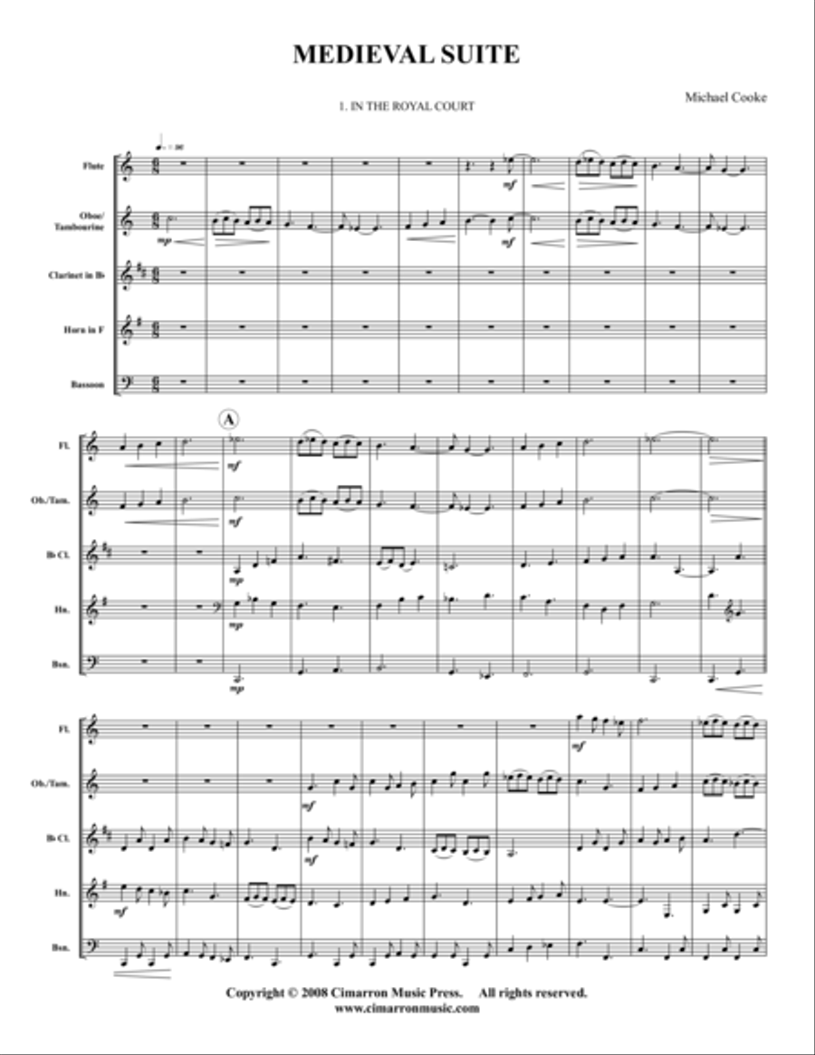 Medieval Suite Woodwind Quintet scores gallery preview page 1