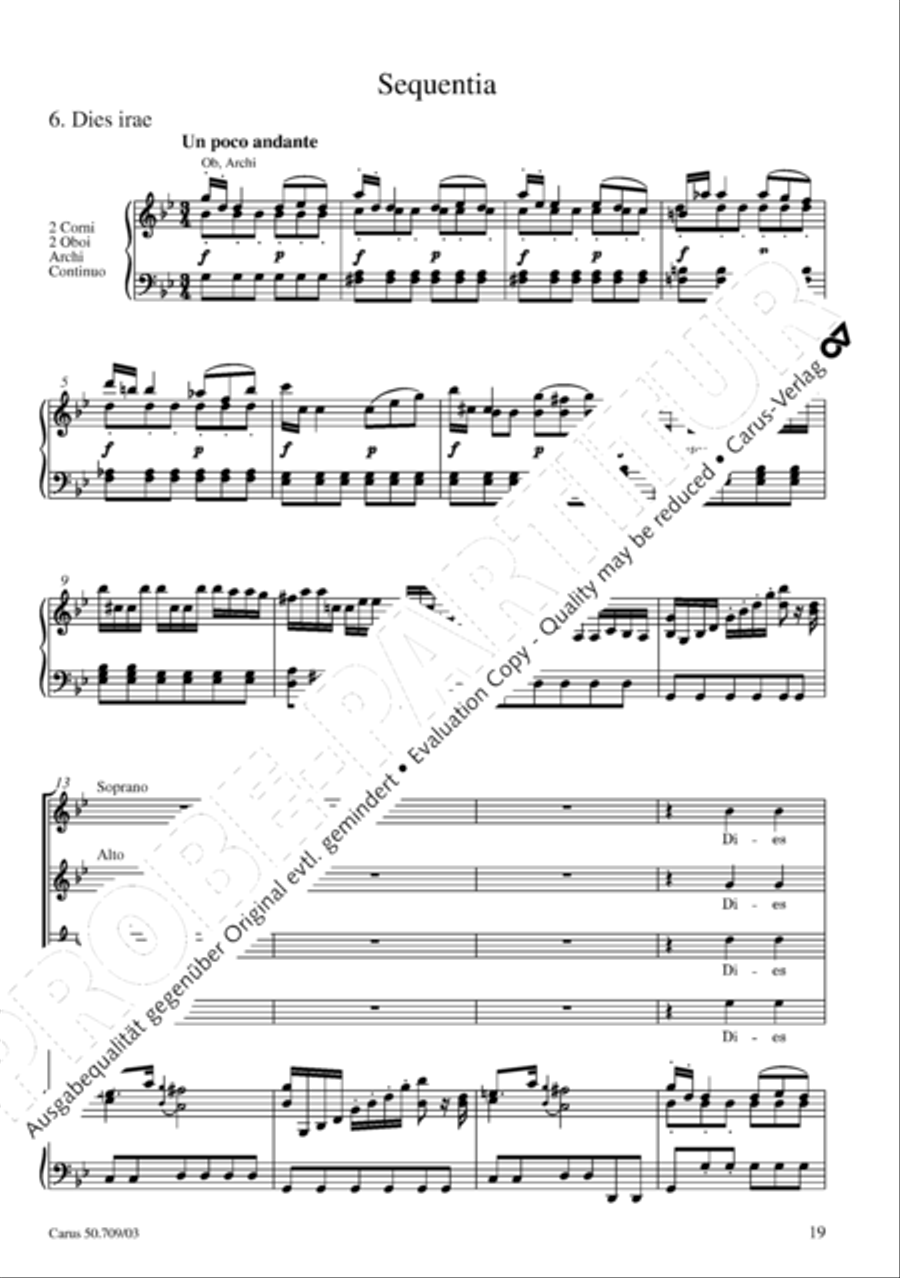Requiem in E flat major 4-Part scores gallery preview page 20