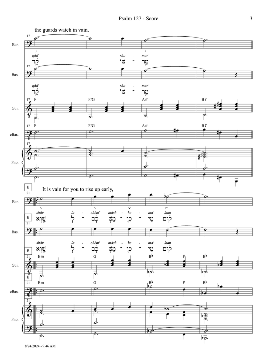 Psalm 127 - Score Only Small Ensemble scores gallery preview page 3