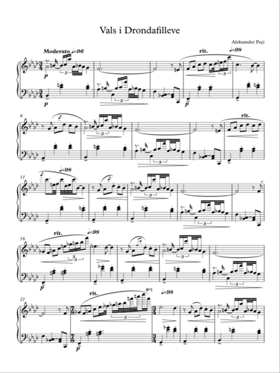 Vals i trendafilave Vals i trendafilave Piano Solo scores gallery preview page 1