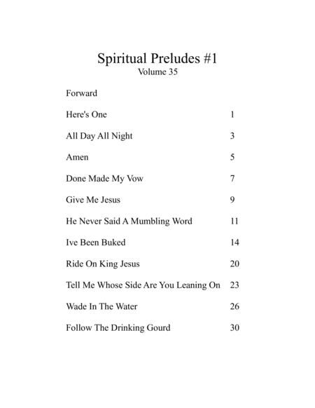 Spiritual Preludes #1 Volume 35 image number null