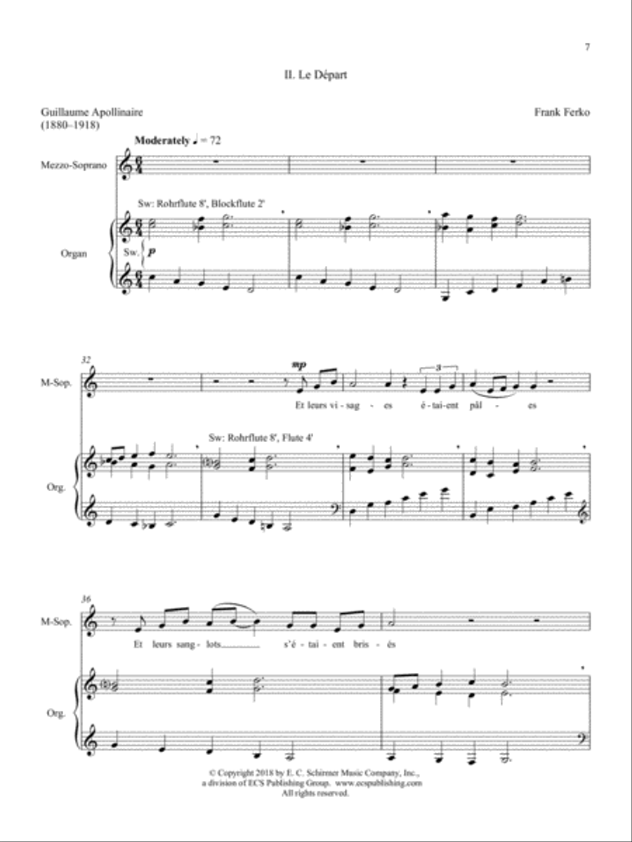 Cartes postales de la guerre (Postcards from the War) Mezzo-Soprano Voice scores gallery preview page 6