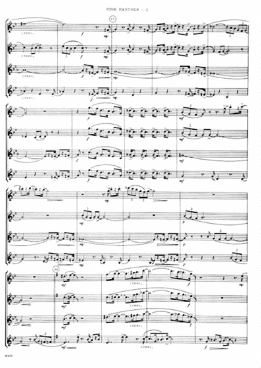 The Pink Panther Saxophone Quartet scores gallery preview page 5