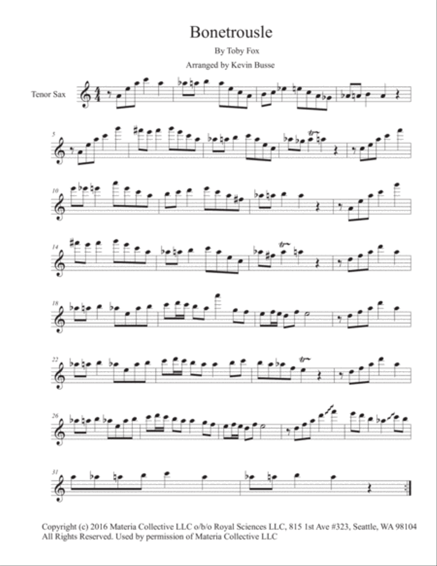 Bonetrousle (from Undertale) Small Ensemble scores gallery preview page 1