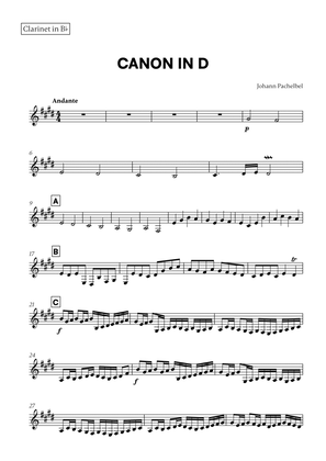 Book cover for Canon in D (for Clarinet)
