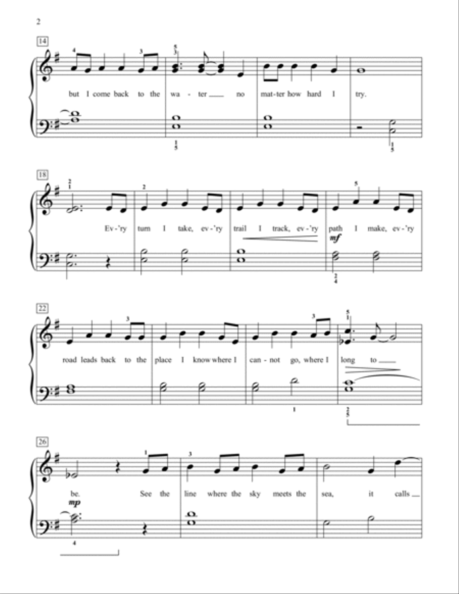 How Far I'll Go (from Moana) (arr. Jennifer Linn) Piano Method scores gallery preview page 2