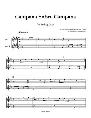 Campana sobre Campana, Spanish Christmas Carol-for String Duet