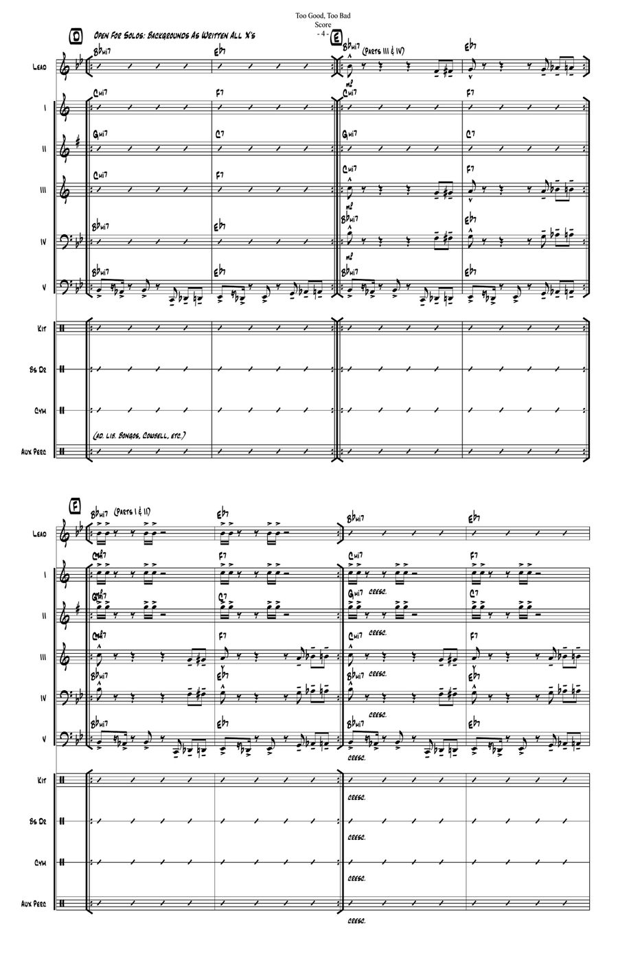 Too Good Too Bad Jazz Ensemble scores gallery preview page 5