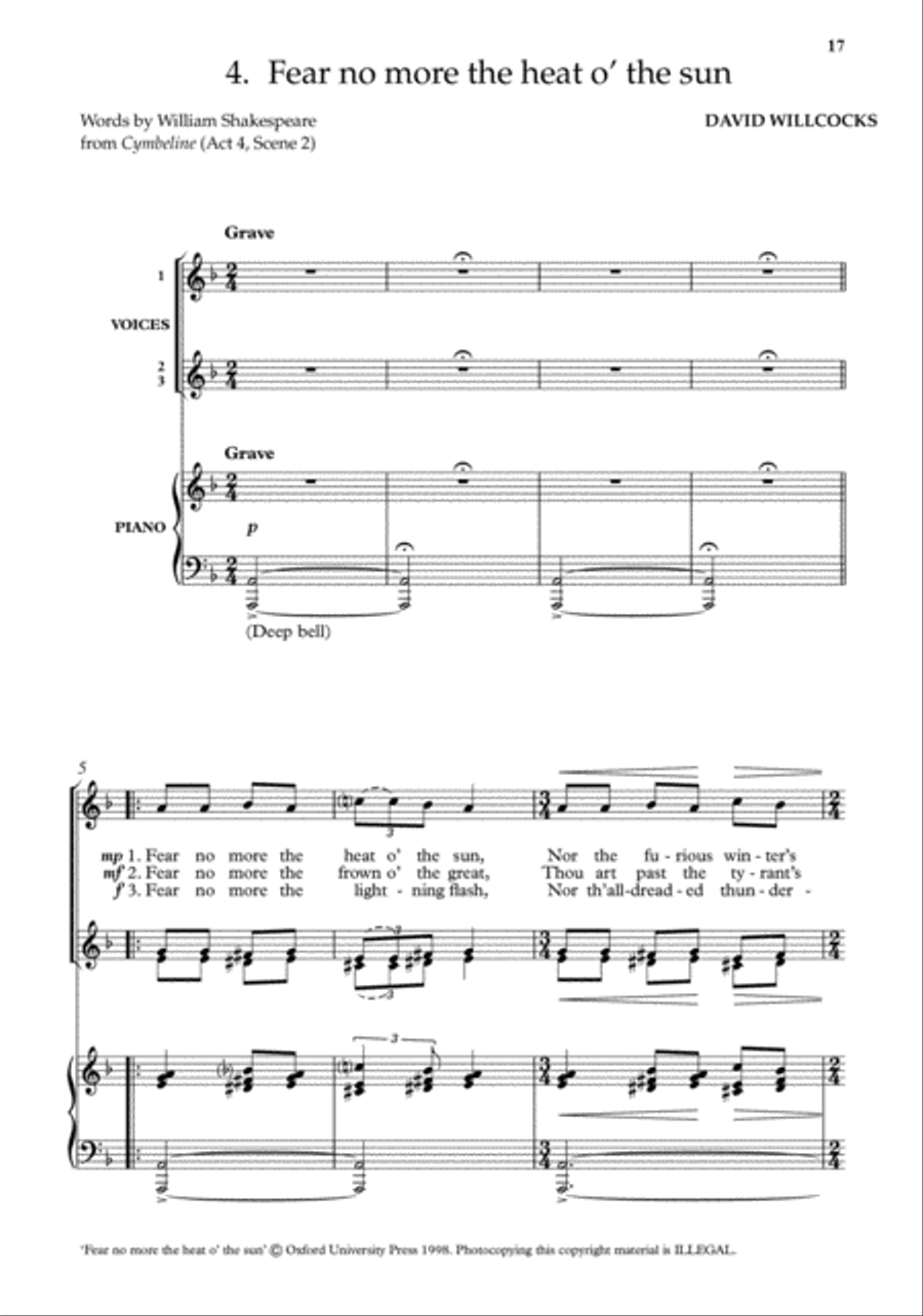Five Shakespeare Songs 3-Part scores gallery preview page 7