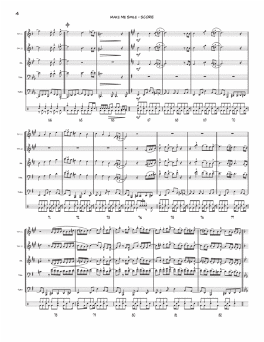 Make Me Smile Brass Quintet scores gallery preview page 4