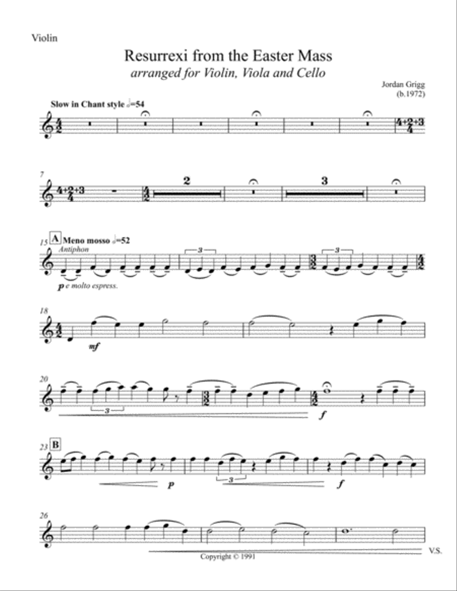 Resurrexi from Easter Mass String Trio scores gallery preview page 6