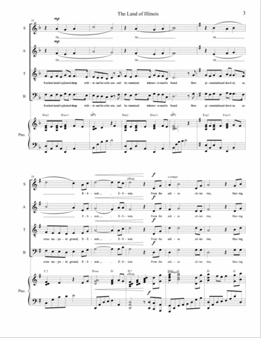 The Land of Illinois (Teacher Packet) 4-Part scores gallery preview page 4