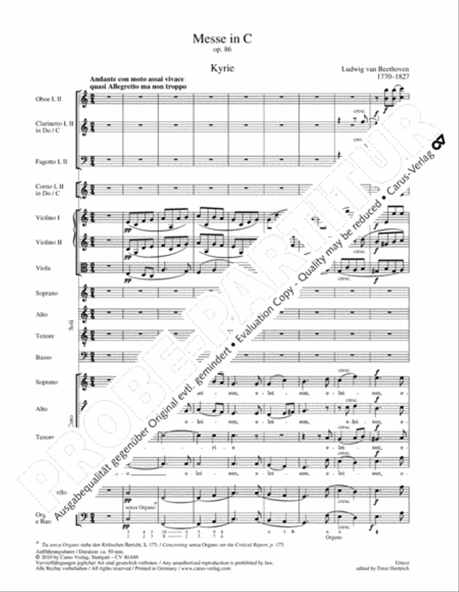 Mass in C Major 4-Part scores gallery preview page 12