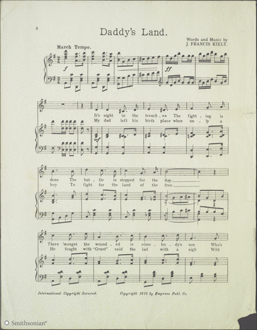 A Pathetic Song Story, Daddy's Land Piano, Vocal scores gallery preview page 2