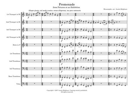 Promenade from ’Pictures’ - brass ensemble image number null