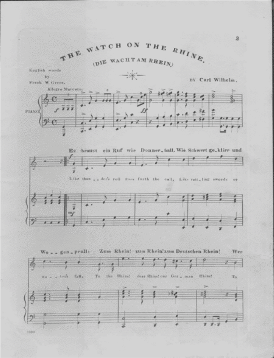 The Watch on the Rhine (Die Wacht am Rhein), The German National Hymn Voice scores gallery preview page 2