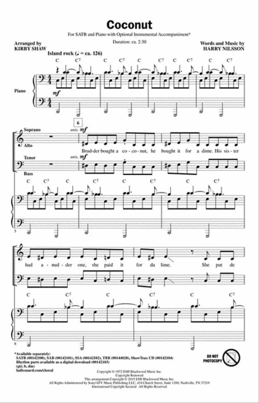Coconut Coconut 4-Part scores gallery preview page 2