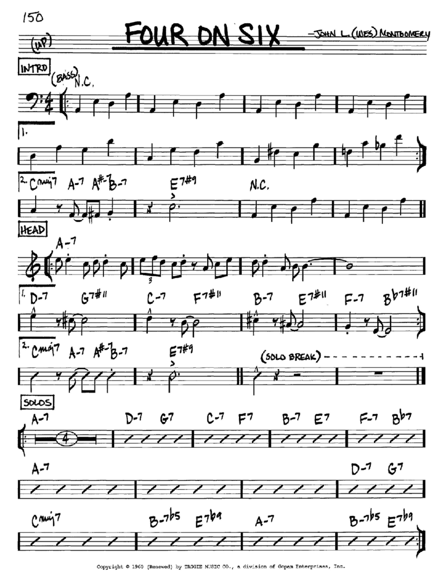 Four On Six B-Flat Instrument scores gallery preview page 1