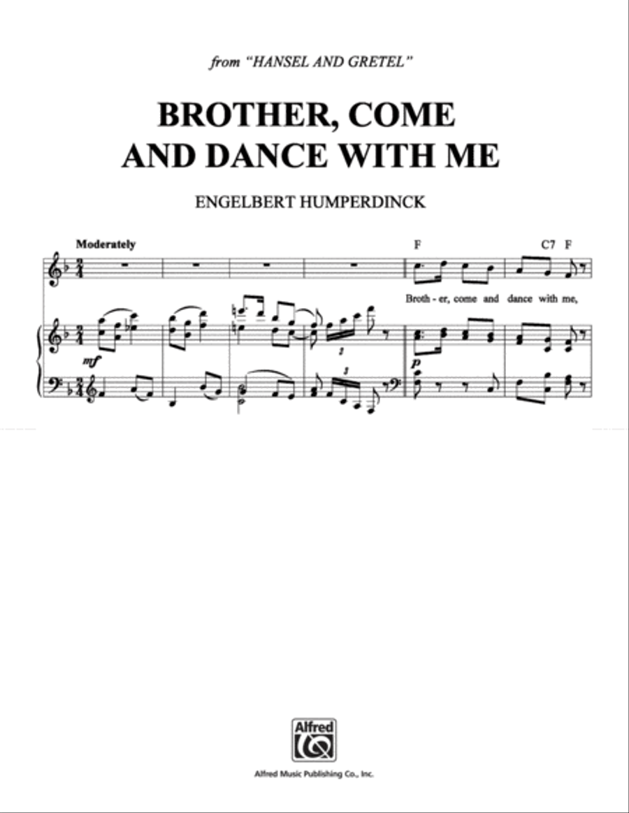 Brother, Come and Dance With Me Piano, Vocal, Guitar scores gallery preview page 1