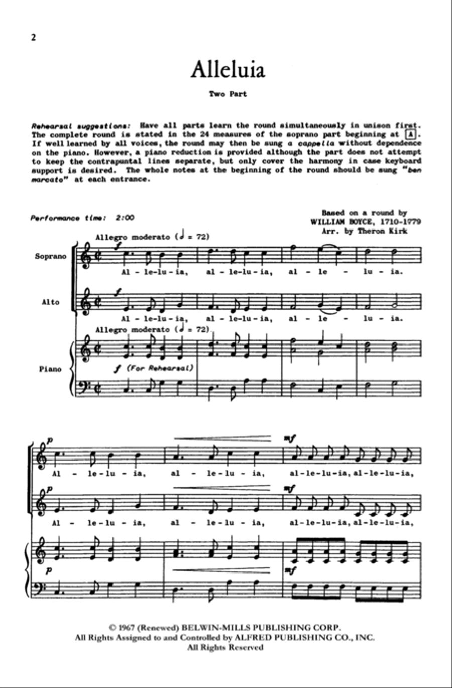 Alleluia 2-Part scores gallery preview page 2