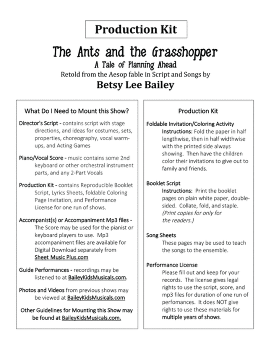 The Ants and the Grasshopper - Production Kit for Expanded Show image number null